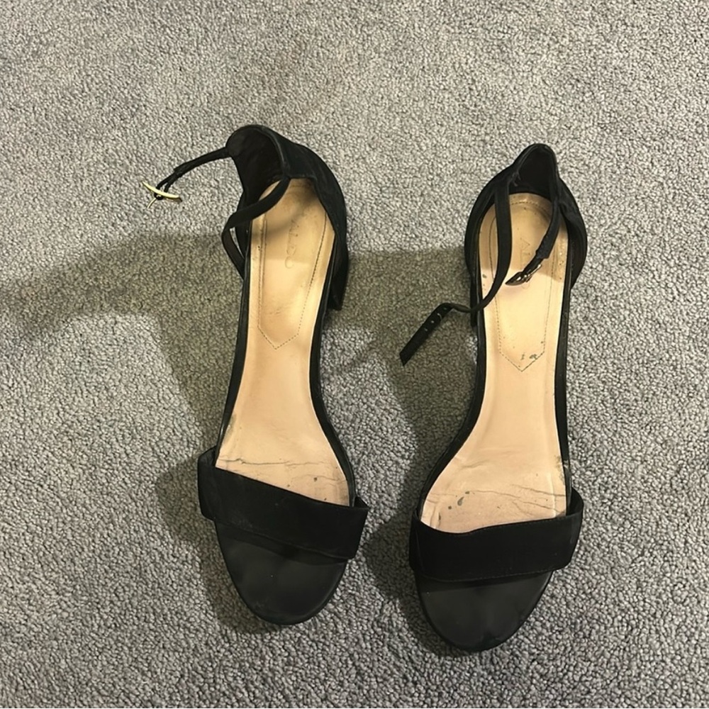 Aldo Black Ankle Strap Heels